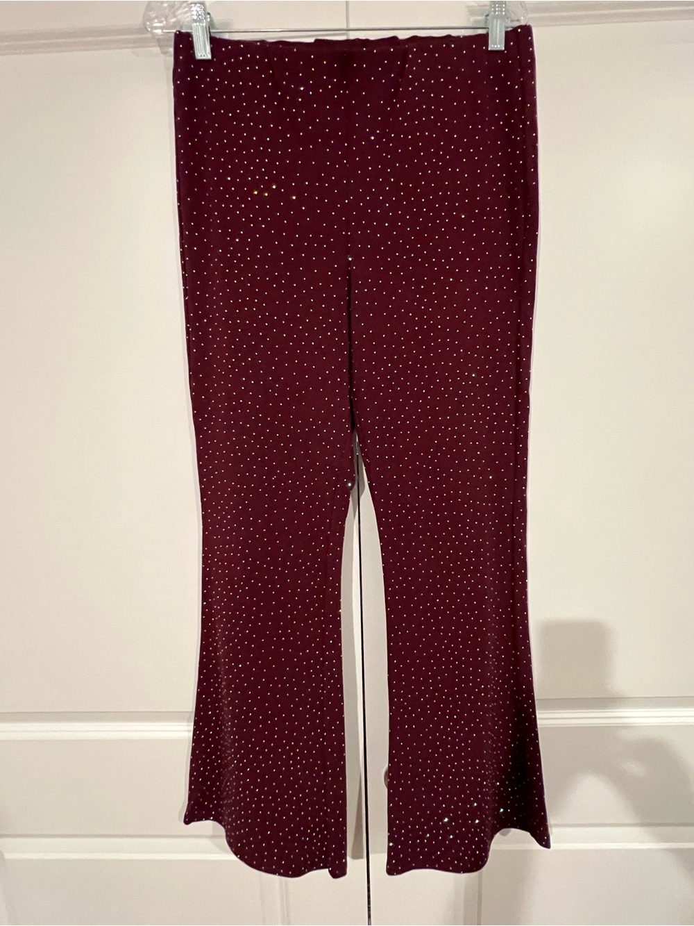 No Boundaries Burgundy Pants with all over crystals